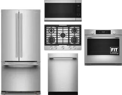 5 Piece Package Includes Refrigerator, Cooktop, Wall Oven, Microwave And Dishwasher