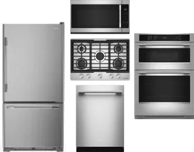 5 Piece Package Includes Refrigerator, Cooktop, Wall Oven, Microwave And Dishwasher