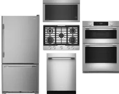 5 Piece Package Includes Refrigerator, Cooktop, Wall Oven, Microwave And Dishwasher