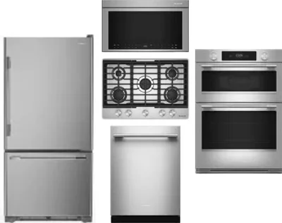 5 Piece Package Includes Refrigerator, Cooktop, Wall Oven, Microwave And Dishwasher