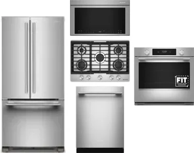 5 Piece Package Includes Refrigerator, Cooktop, Wall Oven, Microwave And Dishwasher