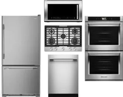 5 Piece Package Includes Refrigerator, Cooktop, Wall Oven, Microwave And Dishwasher