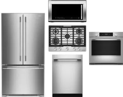 5 Piece Package Includes Refrigerator, Cooktop, Wall Oven, Microwave And Dishwasher