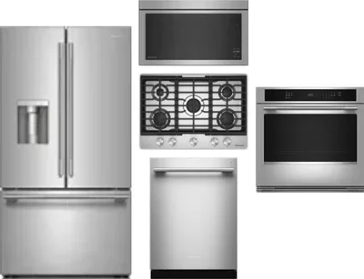 5 Piece Package Includes Refrigerator, Cooktop, Wall Oven, Microwave And Dishwasher