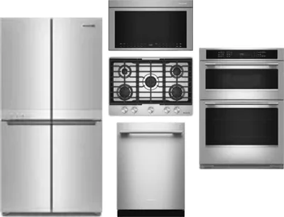 5 Piece Package Includes Refrigerator, Cooktop, Wall Oven, Microwave And Dishwasher