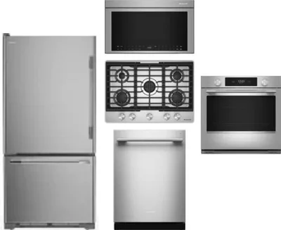 5 Piece Package Includes Refrigerator, Cooktop, Wall Oven, Microwave And Dishwasher
