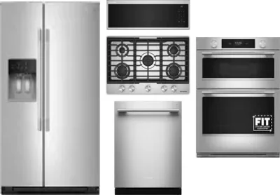 5 Piece Package Includes Refrigerator, Cooktop, Wall Oven, Microwave And Dishwasher