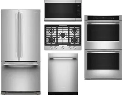 5 Piece Package Includes Refrigerator, Cooktop, Wall Oven, Microwave And Dishwasher