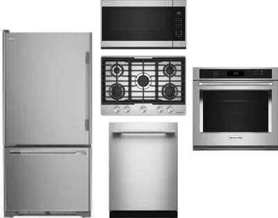 5 Piece Package Includes Refrigerator, Cooktop, Wall Oven, Microwave And Dishwasher