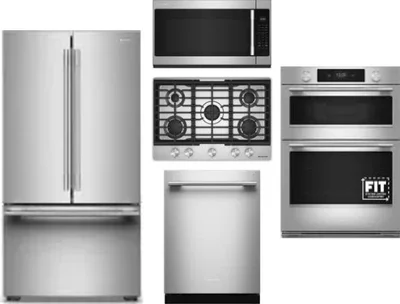5 Piece Package Includes Refrigerator, Cooktop, Wall Oven, Microwave And Dishwasher