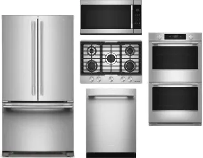 5 Piece Package Includes Refrigerator, Cooktop, Wall Oven, Microwave And Dishwasher