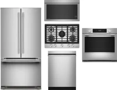 5 Piece Package Includes Refrigerator, Cooktop, Wall Oven, Microwave And Dishwasher