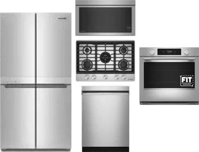 5 Piece Package Includes Refrigerator, Cooktop, Wall Oven, Microwave And Dishwasher
