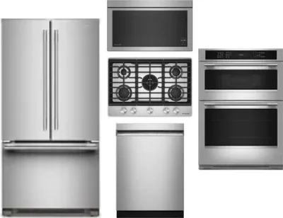 5 Piece Package Includes Refrigerator, Cooktop, Wall Oven, Microwave And Dishwasher
