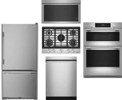 5 Piece Package Includes Refrigerator, Cooktop, Wall Oven, Microwave And Dishwasher