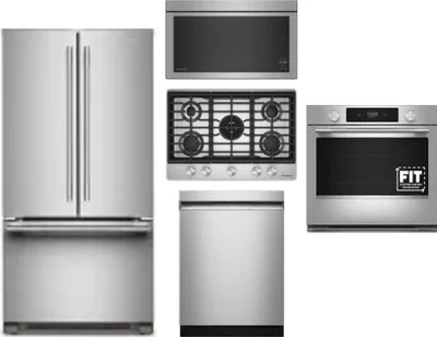 5 Piece Package Includes Refrigerator, Cooktop, Wall Oven, Microwave And Dishwasher
