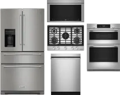5 Piece Package Includes Refrigerator, Cooktop, Wall Oven, Microwave And Dishwasher
