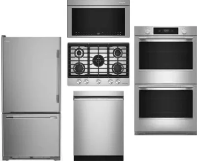 5 Piece Package Includes Refrigerator, Cooktop, Wall Oven, Microwave And Dishwasher