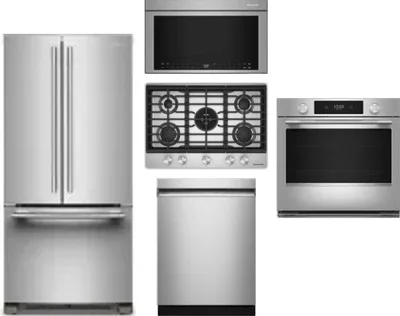5 Piece Package Includes Refrigerator, Cooktop, Wall Oven, Microwave And Dishwasher