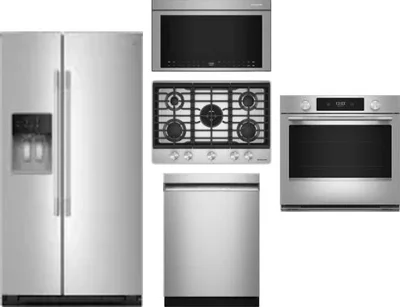 5 Piece Package Includes Refrigerator, Cooktop, Wall Oven, Microwave And Dishwasher