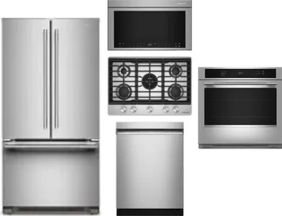 5 Piece Package Includes Refrigerator, Cooktop, Wall Oven, Microwave And Dishwasher