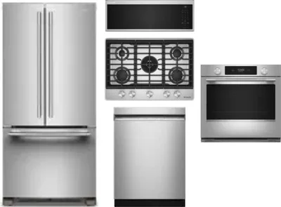 5 Piece Package Includes Refrigerator, Cooktop, Wall Oven, Microwave And Dishwasher