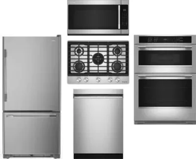5 Piece Package Includes Refrigerator, Cooktop, Wall Oven, Microwave And Dishwasher