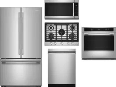 5 Piece Package Includes Refrigerator, Cooktop, Wall Oven, Microwave And Dishwasher