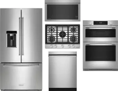 5 Piece Package Includes Refrigerator, Cooktop, Wall Oven, Microwave And Dishwasher