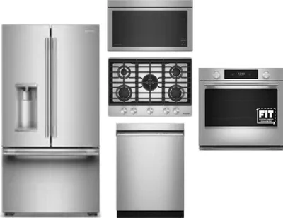 5 Piece Package Includes Refrigerator, Cooktop, Wall Oven, Microwave And Dishwasher