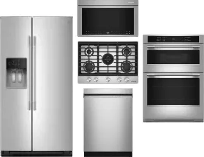 5 Piece Package Includes Refrigerator, Cooktop, Wall Oven, Microwave And Dishwasher