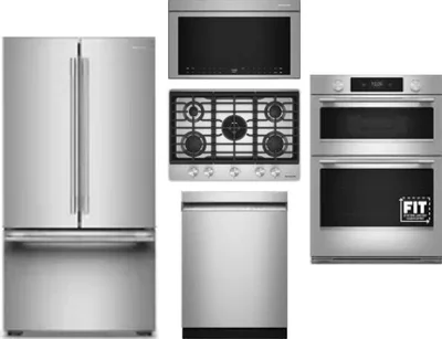 5 Piece Package Includes Refrigerator, Cooktop, Wall Oven, Microwave And Dishwasher