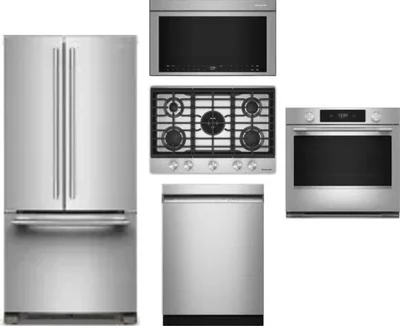 5 Piece Package Includes Refrigerator, Cooktop, Wall Oven, Microwave And Dishwasher