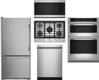 5 Piece Package Includes Refrigerator, Cooktop, Wall Oven, Microwave And Dishwasher