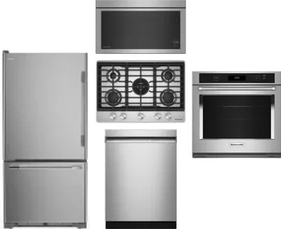 5 Piece Package Includes Refrigerator, Cooktop, Wall Oven, Microwave And Dishwasher