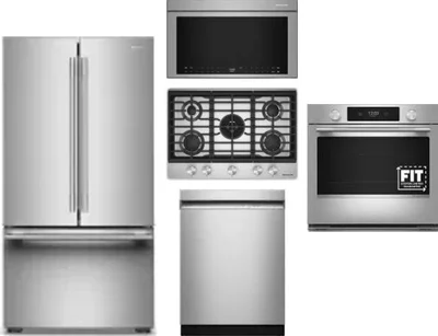 5 Piece Package Includes Refrigerator, Cooktop, Wall Oven, Microwave And Dishwasher