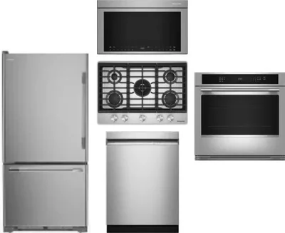 5 Piece Package Includes Refrigerator, Cooktop, Wall Oven, Microwave And Dishwasher