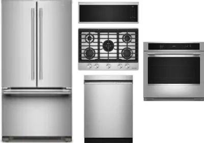 5 Piece Package Includes Refrigerator, Cooktop, Wall Oven, Microwave And Dishwasher