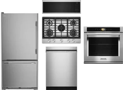 5 Piece Package Includes Refrigerator, Cooktop, Wall Oven, Microwave And Dishwasher