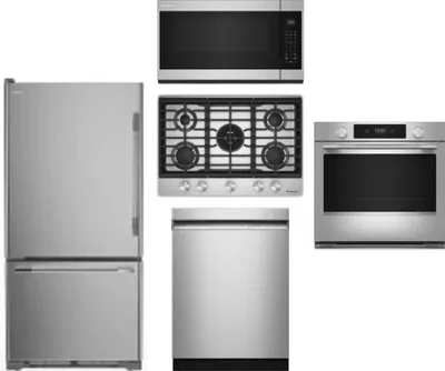 5 Piece Package Includes Refrigerator, Cooktop, Wall Oven, Microwave And Dishwasher