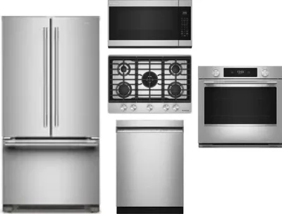 5 Piece Package Includes Refrigerator, Cooktop, Wall Oven, Microwave And Dishwasher