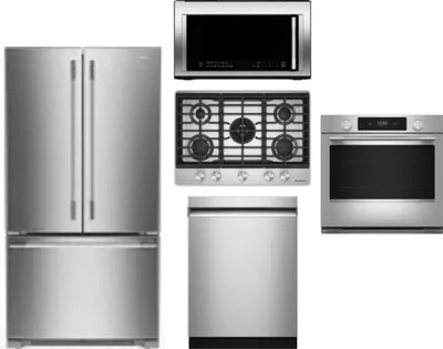 5 Piece Package Includes Refrigerator, Cooktop, Wall Oven, Microwave And Dishwasher