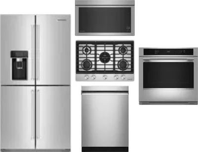 5 Piece Package Includes Refrigerator, Cooktop, Wall Oven, Microwave And Dishwasher