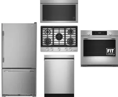 5 Piece Package Includes Refrigerator, Cooktop, Wall Oven, Microwave And Dishwasher