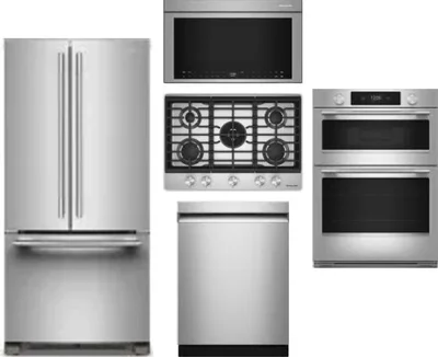 5 Piece Package Includes Refrigerator, Cooktop, Wall Oven, Microwave And Dishwasher