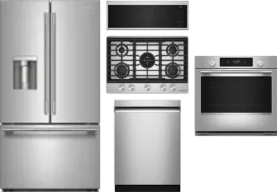 5 Piece Package Includes Refrigerator, Cooktop, Wall Oven, Microwave And Dishwasher