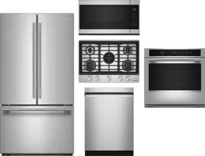 5 Piece Package Includes Refrigerator, Cooktop, Wall Oven, Microwave And Dishwasher