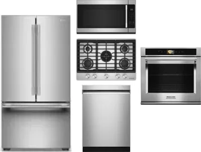 5 Piece Package Includes Refrigerator, Cooktop, Wall Oven, Microwave And Dishwasher