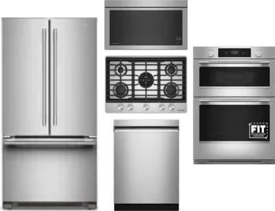 5 Piece Package Includes Refrigerator, Cooktop, Wall Oven, Microwave And Dishwasher