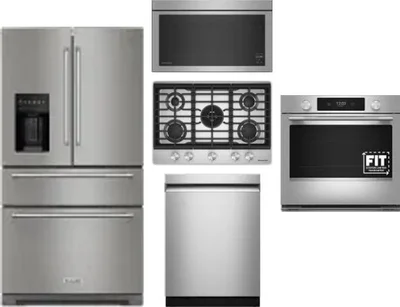 5 Piece Package Includes Refrigerator, Cooktop, Wall Oven, Microwave And Dishwasher